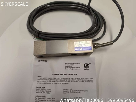 ZEMIC H8C 1톤 C3 클래스 시어 빔 로드 셀 변환기 OIML NETP 가중 센서